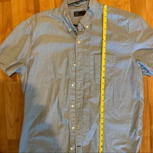 Light blue with navy short sleeve button down